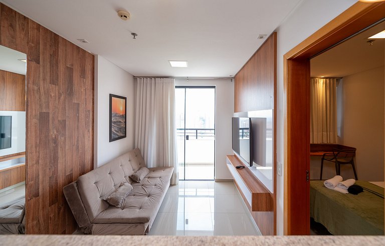 Ambiente contemporâneo com vista deslumbrante