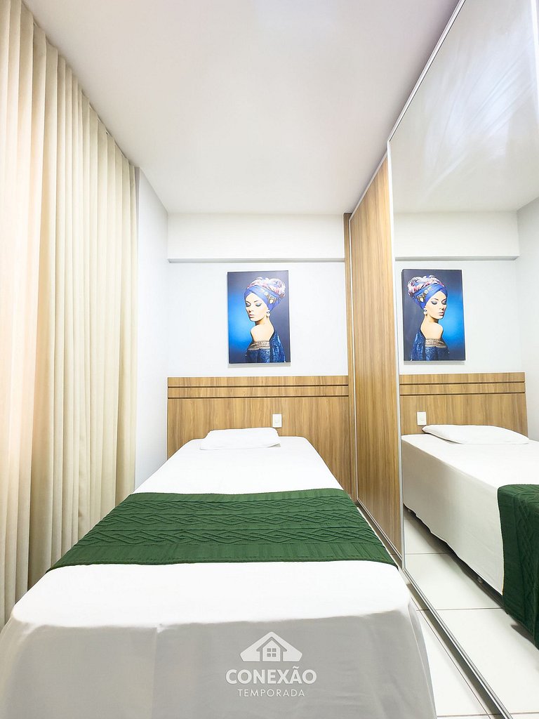 Apto 2 quartos com piscina, Wi-Fi e garagem no Setor Bueno