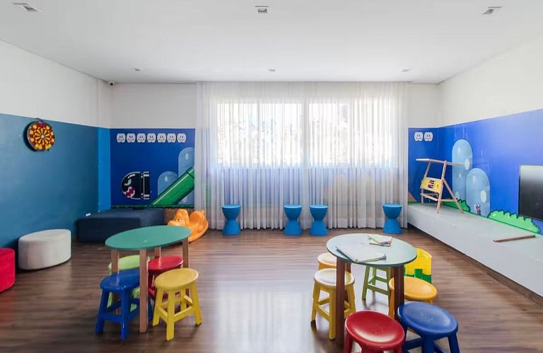 Apto 1Q| Cond. c/piscina aquecida, academia @Bueno