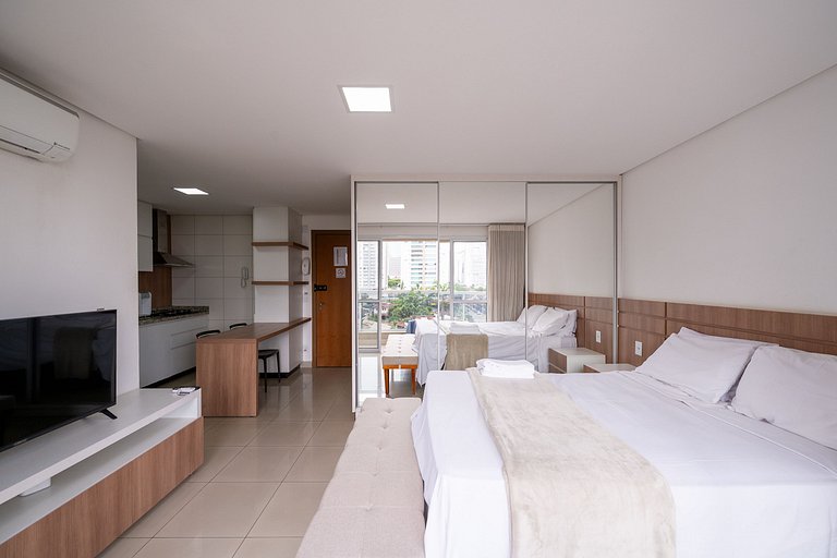 Studio moderno c/ Piscina aquecida| Wi-Fi| Garagem