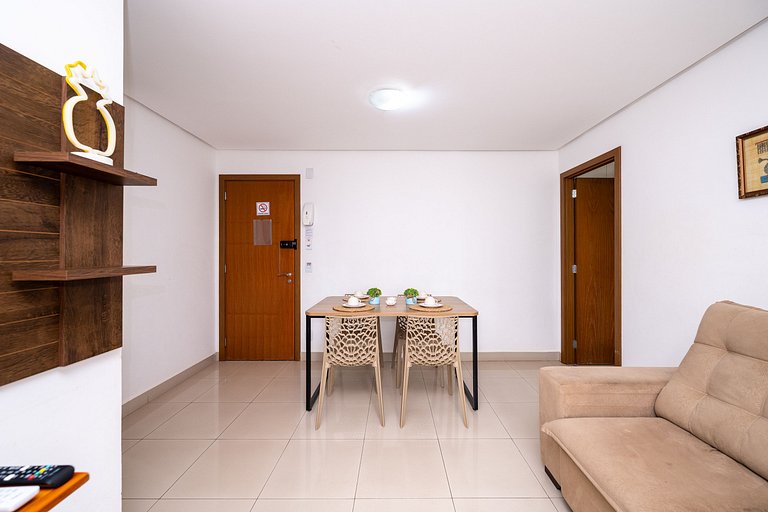 Apto Moderno | 2 quartos | Wi-Fi| Garagem | Portaria 24h