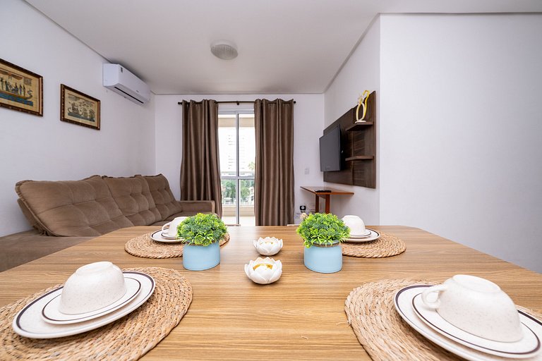 Apto Moderno | 2 quartos | Wi-Fi| Garagem | Portaria 24h