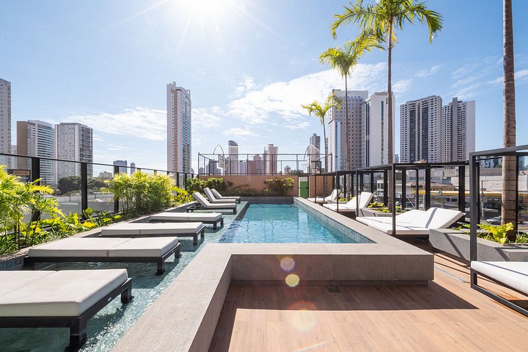 Hub Compact Life no Setor Bueno | Cond. com Piscina | Roofto