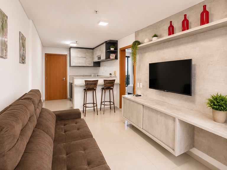 Ambiente contemporâneo com vista deslumbrante
