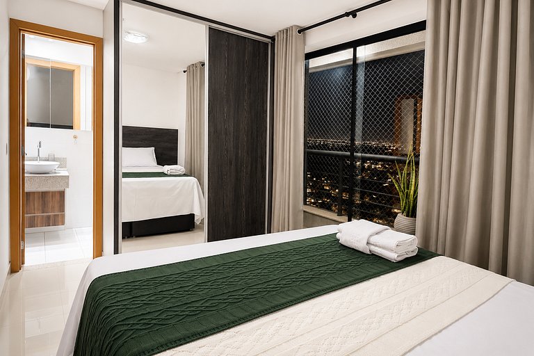 Ambiente contemporâneo com vista deslumbrante
