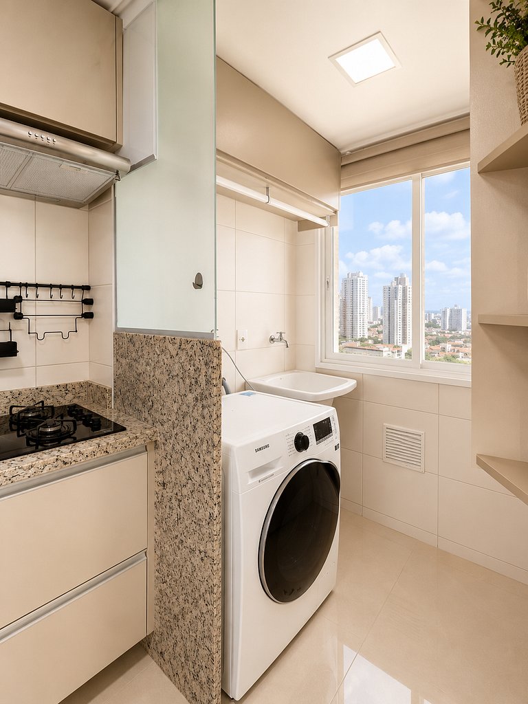 Apartamento 2Q premium c/ Wi-Fi e garagem | Setor Bueno