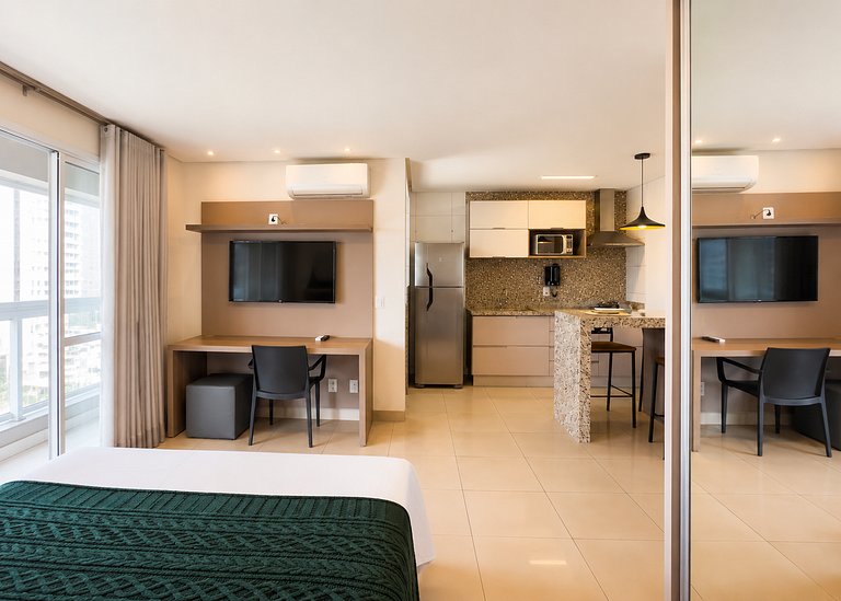 Flat amplo e moderno com Vista no Setor Bueno