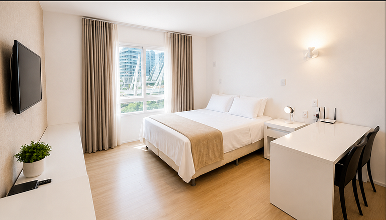 Flat no Blend Setor Marista Perto parque e shopping com WIFi