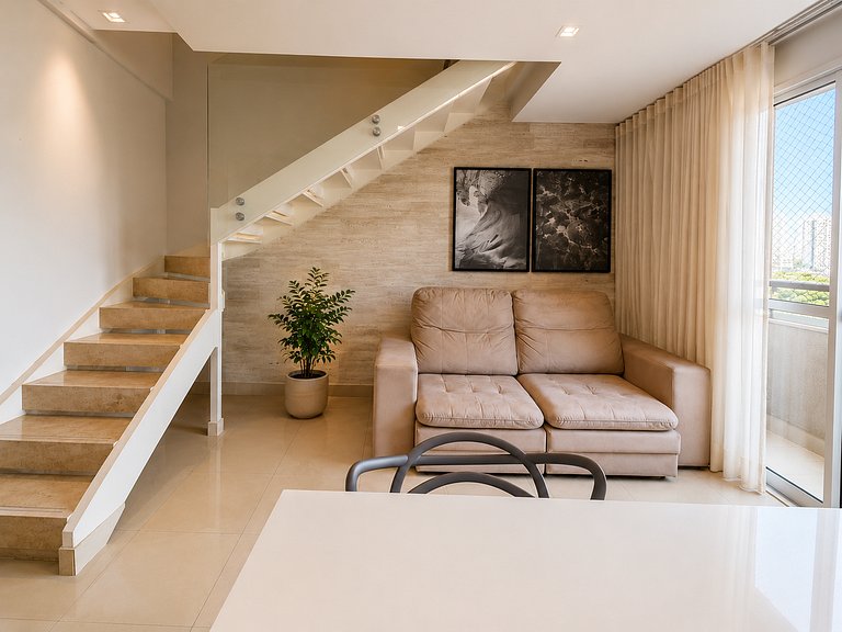 Duplex 1Q Bueno | Wi-Fi veloz + garagem + piscina #915