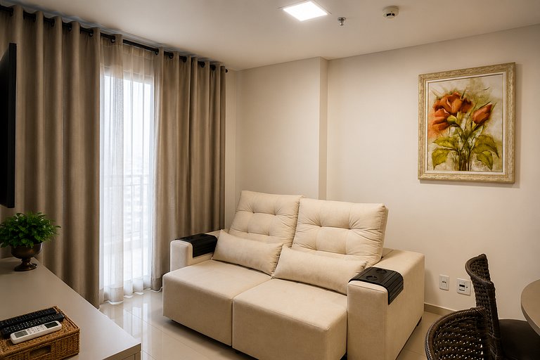 Apartamento Moderno | Flamboyant, Vista e Check-in Digital