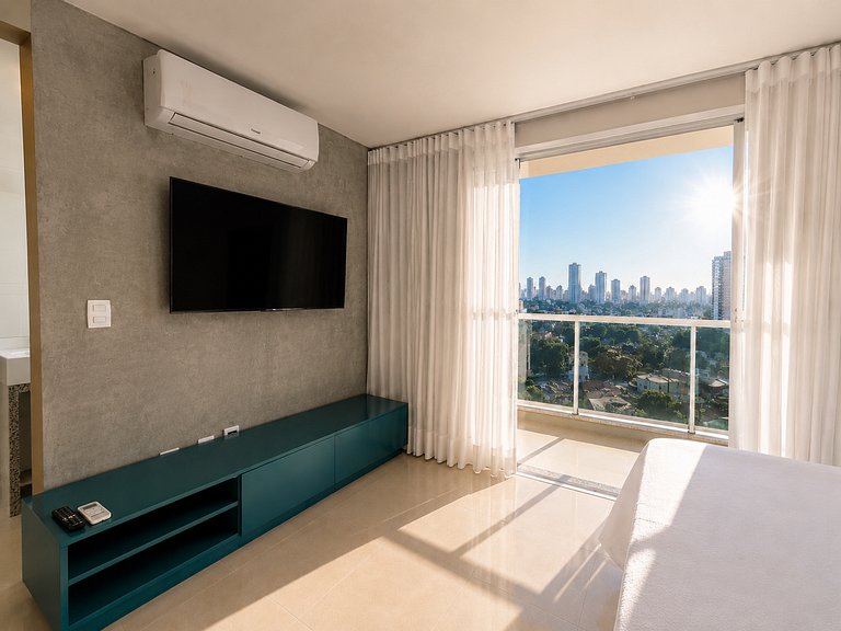 Vista Panorâmica | Cama king • Wi-Fi • Ar • Smart TV#1706
