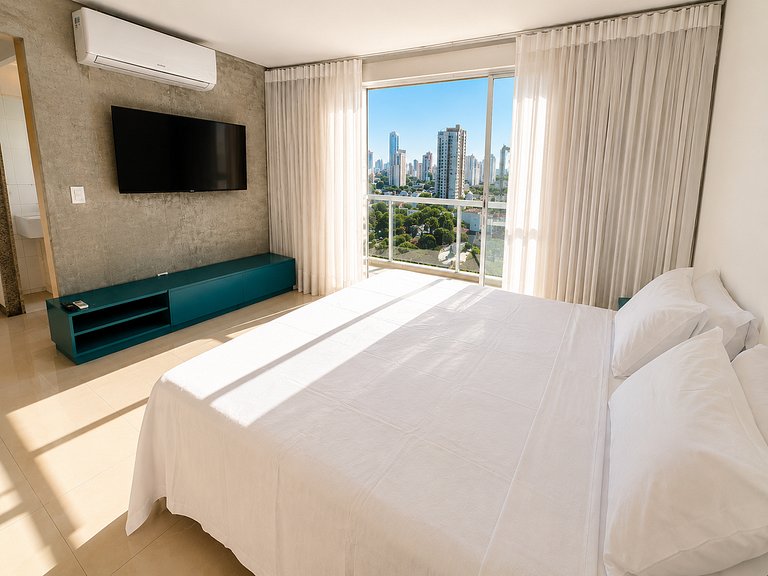 Vista Panorâmica | Cama king • Wi-Fi • Ar • Smart TV#1706