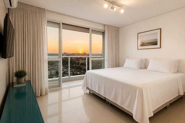 Vista Panorâmica | Cama king • Wi-Fi • Ar • Smart TV#1706