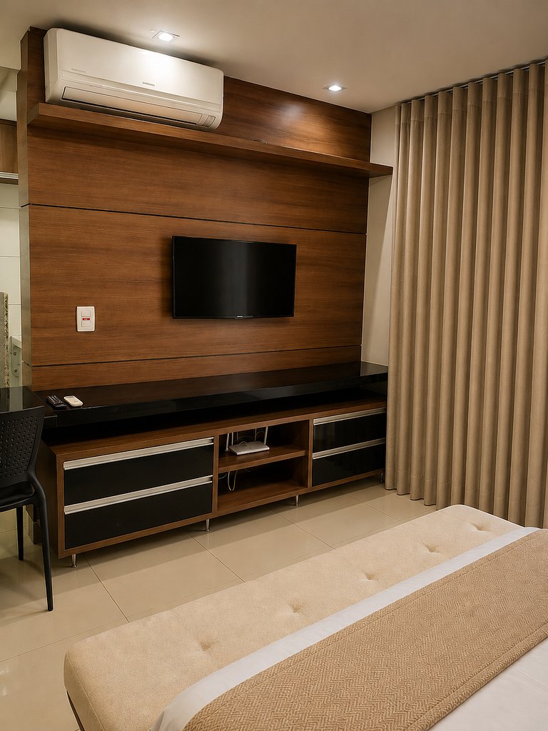 Apartment in gated community with pool, Setor Bueno | Near O