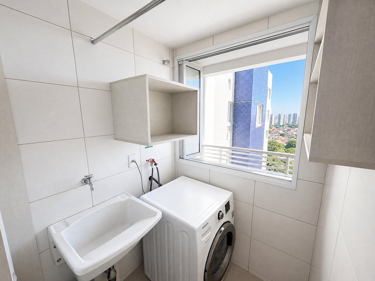 Studio no Bueno | Andar Alto com Vista e garagem
