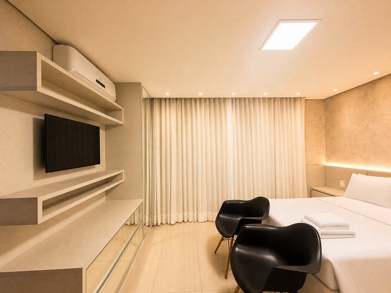 Studio no Bueno | Andar Alto com Vista e garagem