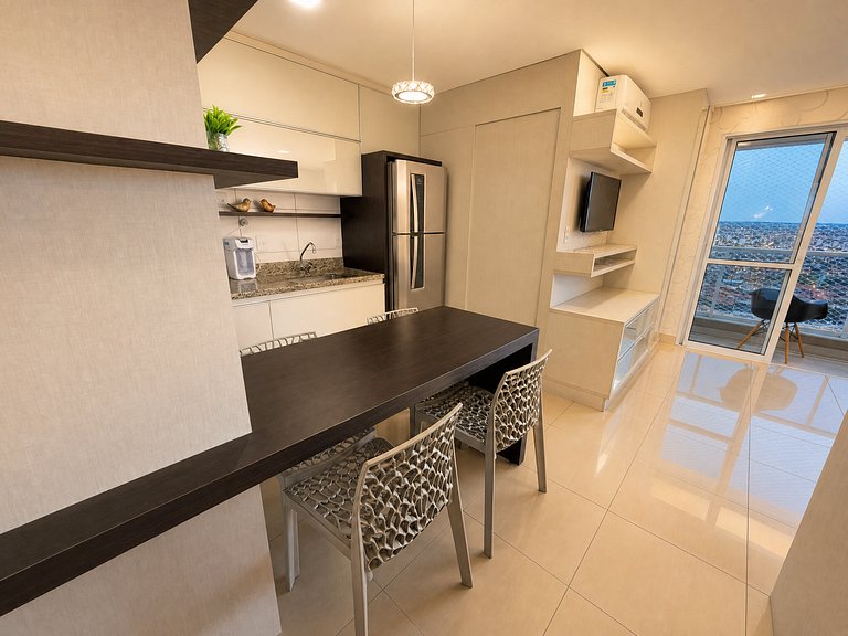 Studio no Bueno | Andar Alto com Vista e garagem