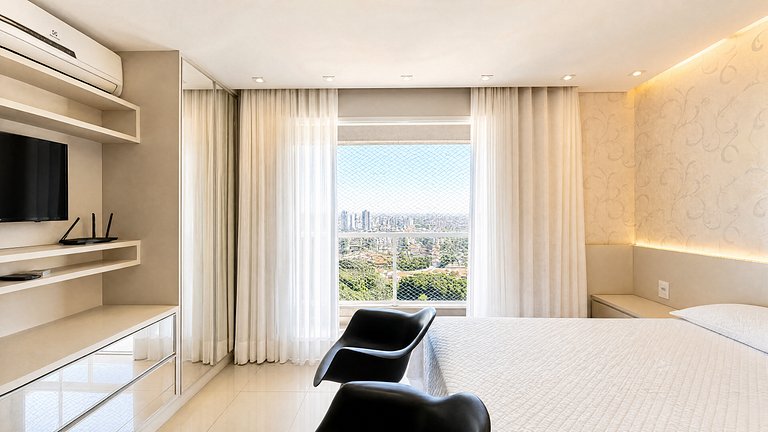 Studio no Bueno | Andar Alto com Vista e garagem
