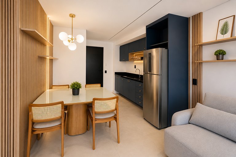 Studio Premium no Hub Bueno | Rooftop, Piscina e Vista