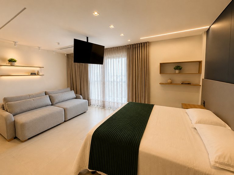 Studio Premium no Hub Bueno | Rooftop, Piscina e Vista